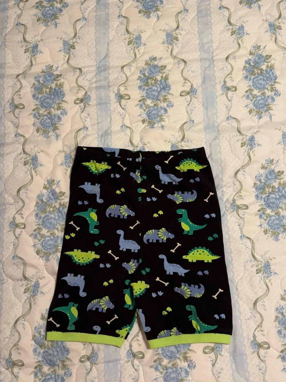 Toddler Dino Print Pajama Set - Black with Green & Blue